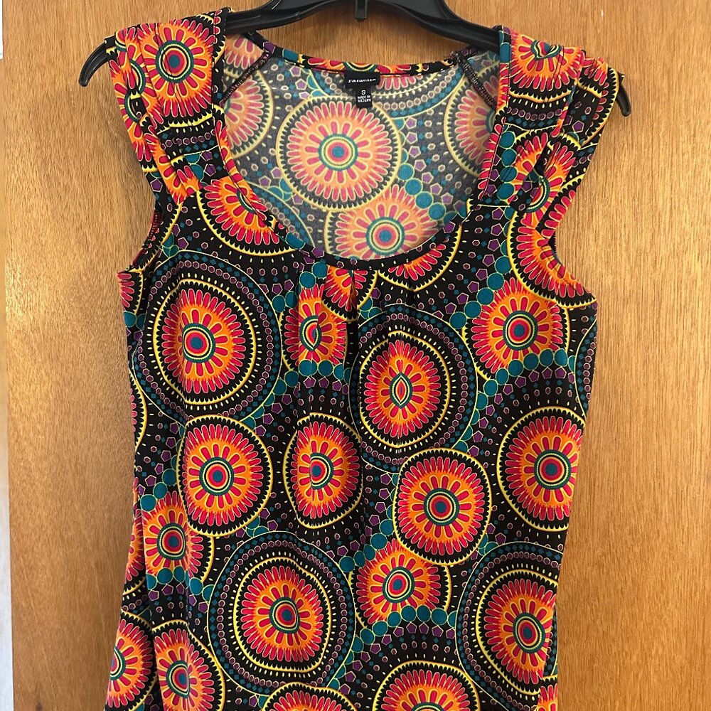 Rafaella Tank Top - Size Small - Black and Orange